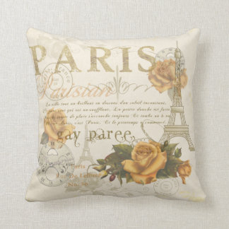 Cojín Decorativo Rosas y torre Eiffel de París del estilo del