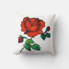 Cojín Decorativo Rose Bloom Halftone Fine Art