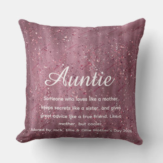 Cojín Decorativo Rose Gold Glitter Best Ever Aunt Definition Person
