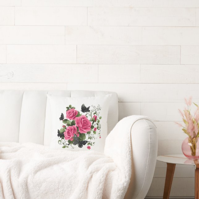 Cojín Decorativo Roses and Butterflies (Sofá)