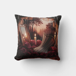 Cojín Decorativo Roses rojos del espejo retrovisor gótico Boudoir