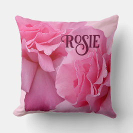 Cojín Decorativo Rosie personalizable elegante nombre rosa bonito