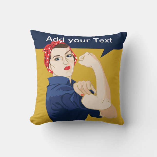 Cojín Decorativo Rosie Riveter Strong Woman (Anverso)
