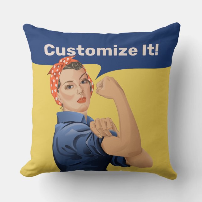 Cojín Decorativo Rosie the Riveter (Anverso)