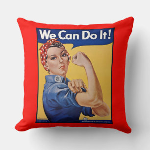 Cojín Decorativo Rosie the Riveter: El empoderamiento femenino fuer