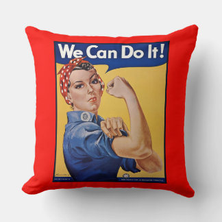 Cojín Decorativo Rosie the Riveter: El empoderamiento femenino fuer