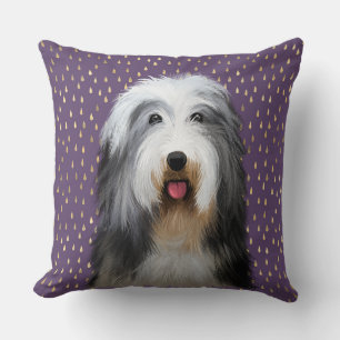 COJÍN DECORATIVO ROSTRO DE PERRO COLOR DE AGUA CON COLIE