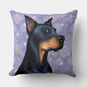 COJÍN DECORATIVO ROSTRO DE PERRO PINSCHER DOBERMAN DOG