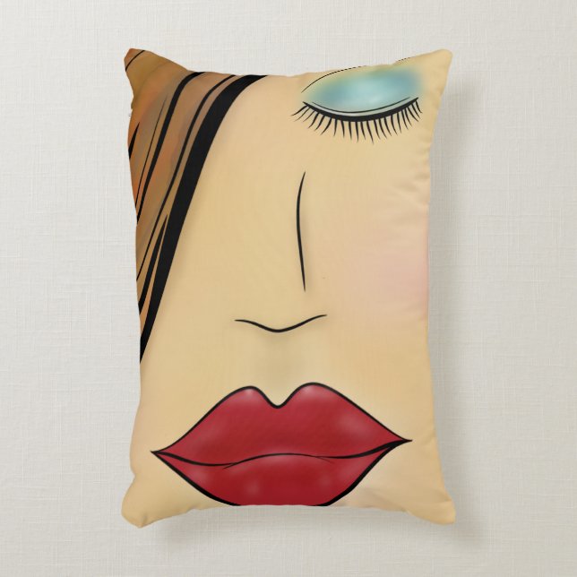 Cojín Decorativo Rostro Femenino (Frente (Vertical))