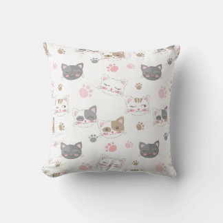 Cojín Decorativo Rostros de gato y pinturas de reproducción