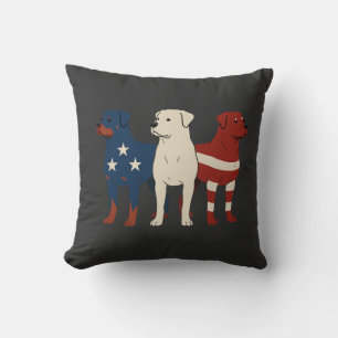 Cojín Decorativo Rottweiler 4 de Julio Amante Perros Hombres Bander