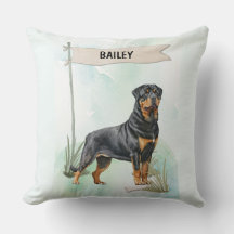 Rottweiler Acuarela Perro Personalizado