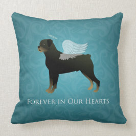 Cojín Decorativo Rottweiler Angel - Mascota Memorial Design