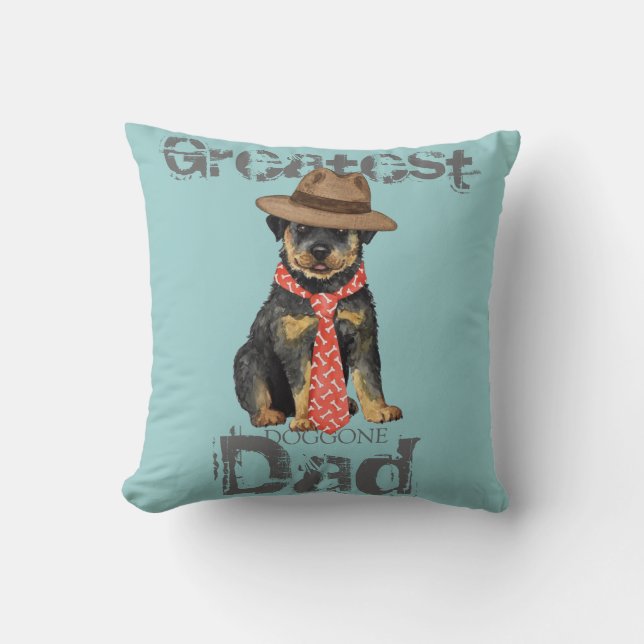 Cojín Decorativo Rottweiler Dad (Anverso)