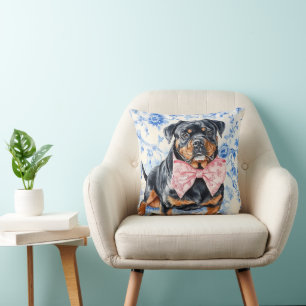 Cojín Decorativo Rottweiler Dog Blue Toile