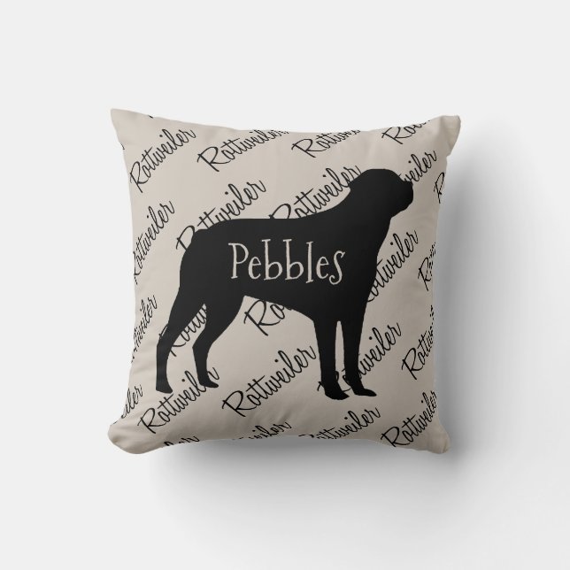 Cojín Decorativo Rottweiler Dog Silhouette (Anverso)