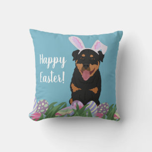 Cojín Decorativo Rottweiler Easter Bunny
