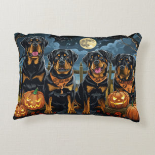 Cojín Decorativo Rottweiler Halloween Espeluznante