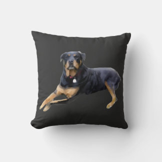 Cojín Decorativo Rottweiler Majestuoso: Serenidad en Fuerza