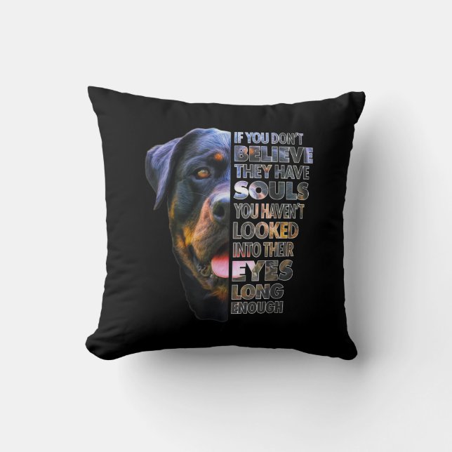 Cojín Decorativo Rottweiler Soul I Love Rotties Dog Lover (Anverso)