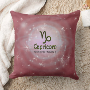 Cojín Decorativo Rótulo Astrológico Zodiac Capricornio de color esc
