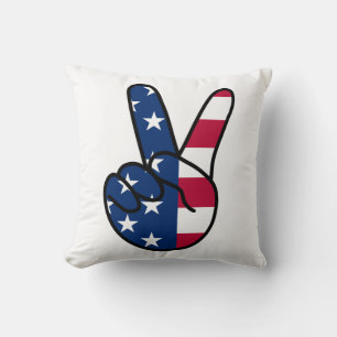 Cojín Decorativo RÓTULO Bandera V de Estados Unidos