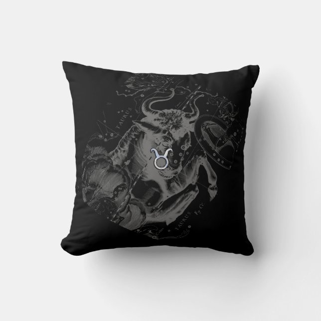 Cojín Decorativo Rótulo cromado como Taurus en Hevelius (Anverso)