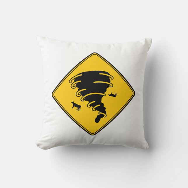 Cojín Decorativo Rótulo de carretera - Tornado (Anverso)