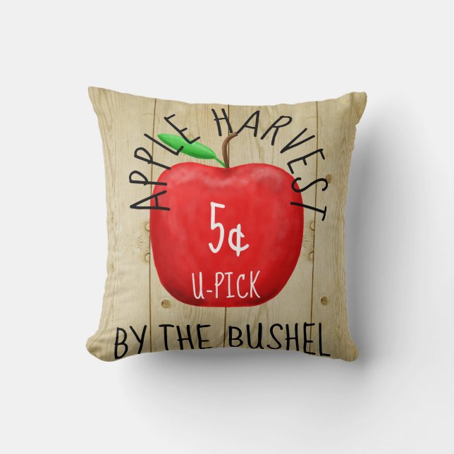 Cojín Decorativo Rótulo de cosecha de Apple (Anverso)