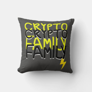 Cojín Decorativo Rótulo de energía de la familia Crypto Funky