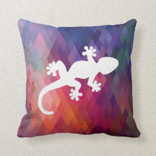 Cojín Decorativo Rótulo de los lagartos del Gecko