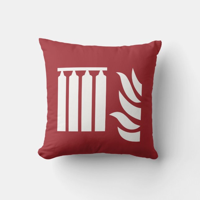 Cojín Decorativo Rótulo de seguridad de la batería de extinción de  (Anverso)