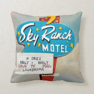 Cojín Decorativo Rótulo de Sky Ranch Motel