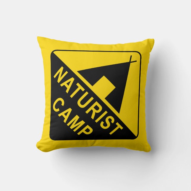 Cojín Decorativo Rótulo Naturist Camp (Anverso)