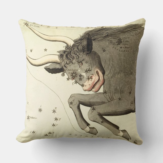 Cojín Decorativo Rótulo Taurus Zodiac (Anverso)