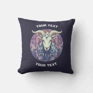 Cojín Decorativo RÓTULO ZODIAC de Capricornio PERSONALIZADO