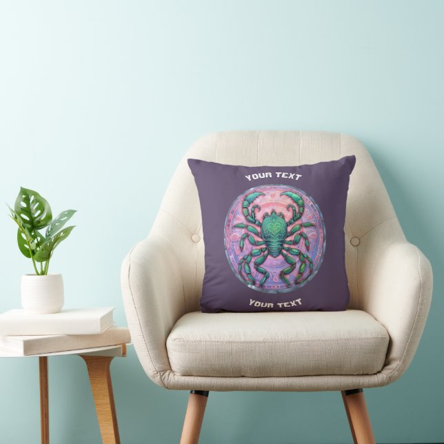 Cojín Decorativo RÓTULO ZODIAC de Scorpio PERSONALIZADO (Silla)
