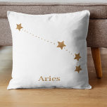 Cojín Decorativo Rótulo Zodiac moderno Aries Gold | Incendio de ele<br><div class="desc">Rótulo Zodiac moderno Aries Gold | Incendio de elemento</div>