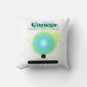 Cojín Decorativo Rótulo Zodiaco moderno Cáncer Cita Elemento Agua
