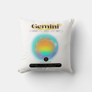 Cojín Decorativo Rótulo Zodiaco moderno Elemento Aire De Cita Gemin