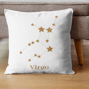 Cojín Decorativo Rótulo Zodiaco moderno Virgo de Oro   Tierra de el