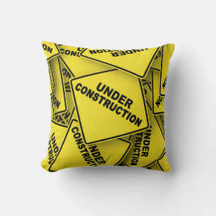 Cojín Decorativo Rótulos de construcción en curso