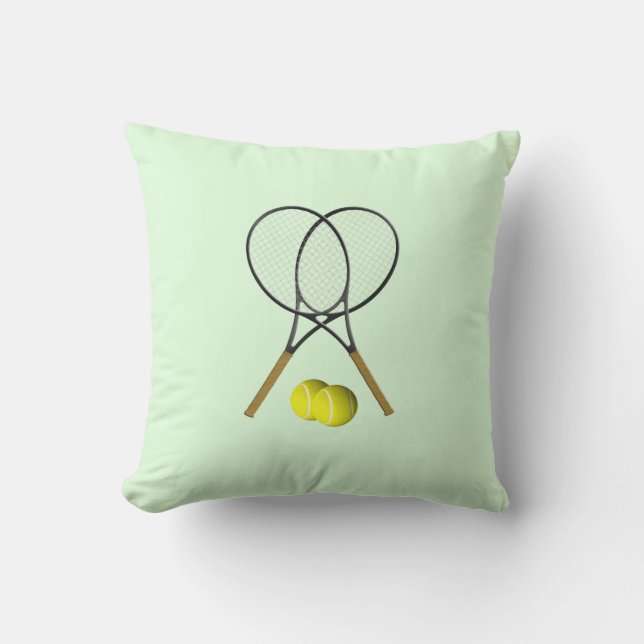 Cojín Decorativo Rótulos de tenis verdes (Anverso)