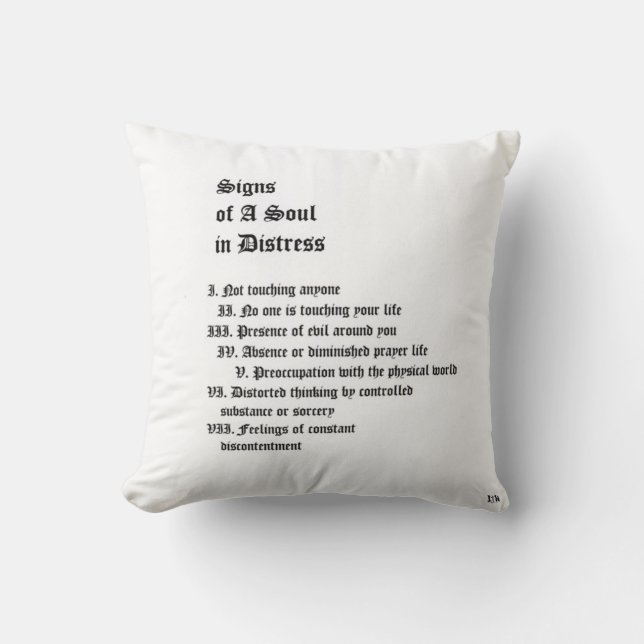 Cojín Decorativo Rótulos de un alma en peligro (Anverso)