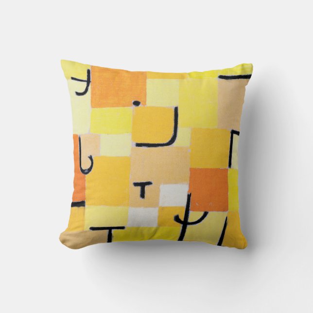 Cojín Decorativo Rótulos en amarillo, Paul Klee (Anverso)