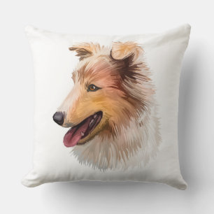 COJÍN DECORATIVO ROUGH COLLIE DOG FACE