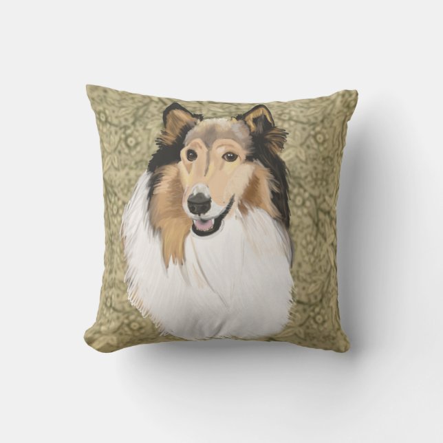 Cojín Decorativo Rough Collie Portrait (Anverso)