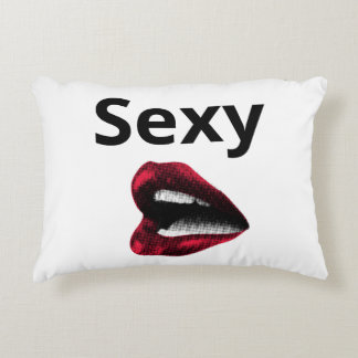 Cojín Decorativo Round Pop Art Pillow Red Polka Dot Lips with "Sexy