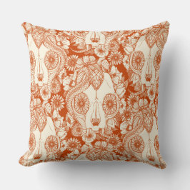 Cojín Decorativo roya de damasco de cráneo de gato