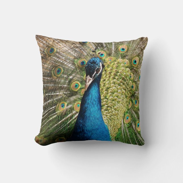 Cojín Decorativo Royal Blue Peacock (Anverso)
